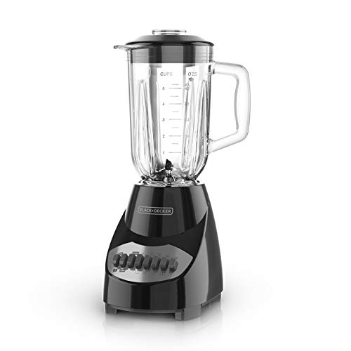 BLACK+DECKER 10-Speed Countertop Blender, BL2010BG, 6-Cup Glass Jar, Dishwasher-Safe, Stainless Steel Blade, Suction Feet - Glass Jar