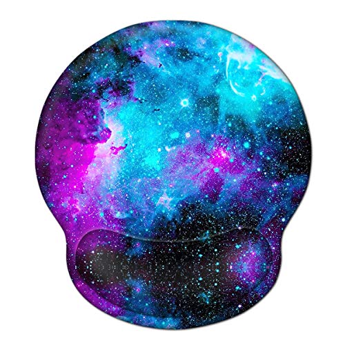 ToLuLu Mouse Pad with Wrist Rest Support, Gel Cute Mouse Pads Non Slip Rubber Base Mousepad, Ergonomic Mouse Wrist Rest Pad for Laptop Computer Home Office Working Gaming Pain Relief, Nebula Galaxy - Nebula Galaxy