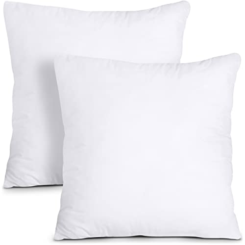 Utopia Bedding Throw Pillows Insert (Pack of 2, White) - 18 x 18 Inches Bed and Couch Pillows - Indoor Decorative Pillows - 18x18 Inch (Pack of 2) - White