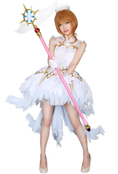 Exclusive Cardcaptor Sakura OP Sakura White Dress Cosplay Costume