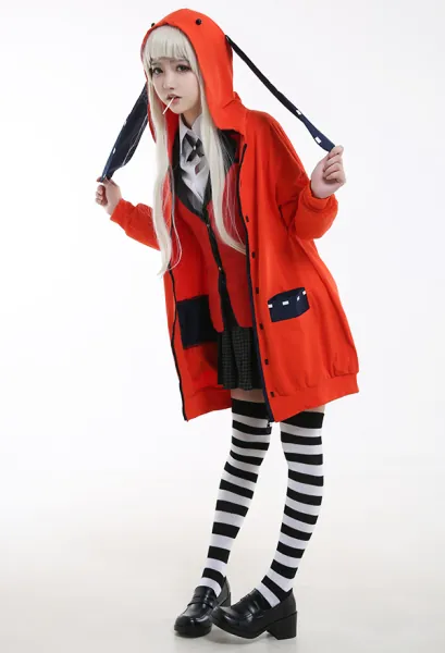 Kakegurui - Compulsive Gambler Runa Yomozuki Hoodie Coat Cosplay Costume