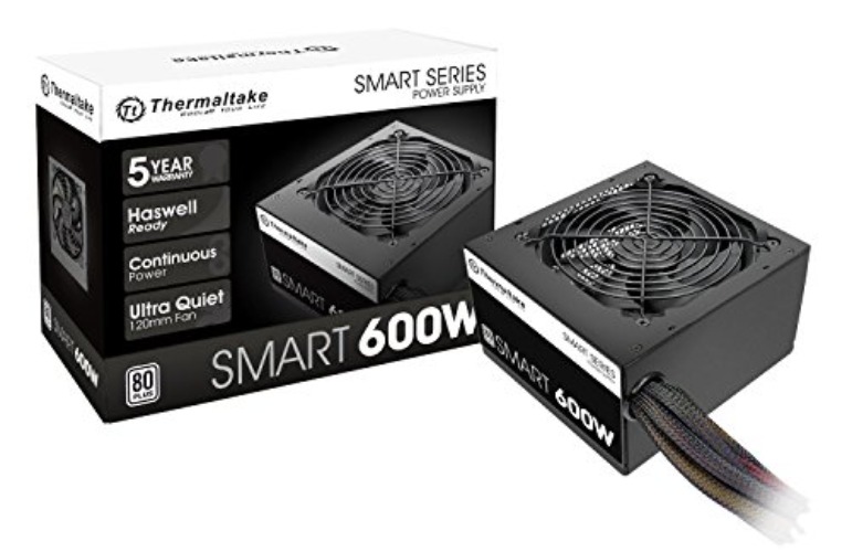 Thermaltake SMART 600W ATX 12V V2.3/EPS 12V 80 Plus Certified Active PFC Power Supply PS-SPD-0600NPCWUS-W - 600W - 80 + White