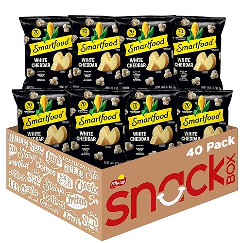 Smartfood Popcorn, White Cheddar, 0.625 Ounce (Pack of 40) - White cheddar - 0.63 Ounce (Pack of 40)