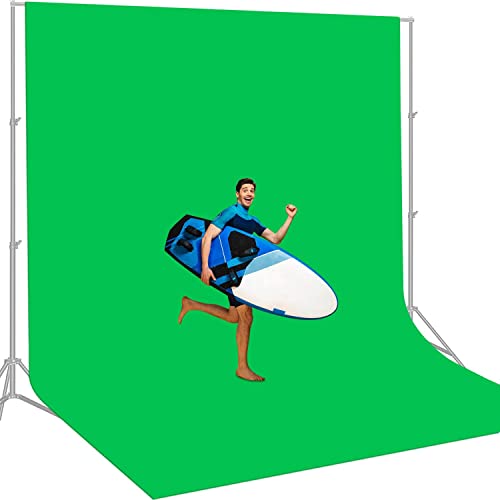 12 X 10 FT Large Green Screen Backdrop for Photography, GreenScreen Background for Zoom Meeting, Polyester Cloth Fabric Curtain, Chromakey Video Photoshoot Studio Gaming YouTube Conference Streaming - 10 X 12 FT - Green
