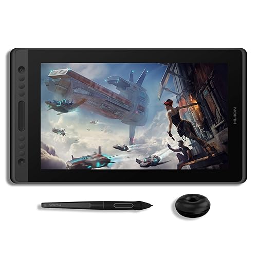 HUION KAMVAS Pro 16 Graphics Drawing Tablet with Screen Full-Laminated Graphics Monitor with Battery-Free Stylus Tilt 8192 Pen Pressure 6 Hot Keys Touch Bar - 15.6inch Graphic Tablet for PC/MAC/Linux - 15.6 Inch - Black
