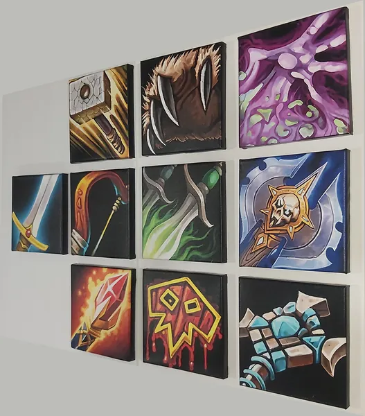 Warcraft Class Icons 8x8 Canvas prints