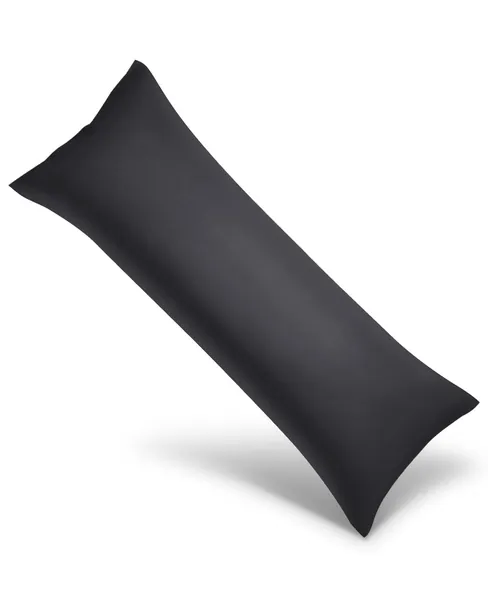 WishSmile Body Bamboo Cooling Pillowcases Long Pillow Cases Breathable Cool Silky Soft Moisture Wicking for Hot Sleepers,Hair and Skin Friendly,Black,1 Pack,20x54 inches - Black Body(20x54)