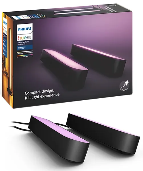 Philips Hue(フィリップスヒュー) LEDバーライト スマートライト ゲーミングライト ディスプレイライト モニターライト ライトバー Alexa 対応 RGB 調光 間接照明 Echo Google Home Siri フルカラー【日本正規品】 Hue Play 2個+電源アダプタ1個