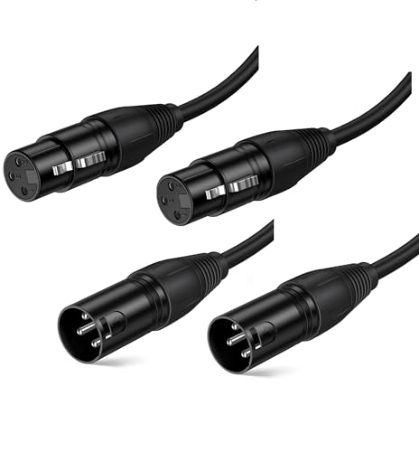 CableCreation XLR Cable, 3FT XLR Male to XLR Female Balanced 3 PIN XLR Microphone Cable Compatible with Shure SM Microphone, Behringer, Speaker Systems, Radio Station and More, Black - 3 FT - Black - 1