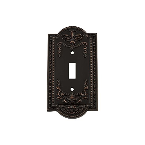 Nostalgic Warehouse 719638 Meadows Switch Plate with Single Toggle, Timeless Bronze - Timeless Bronze