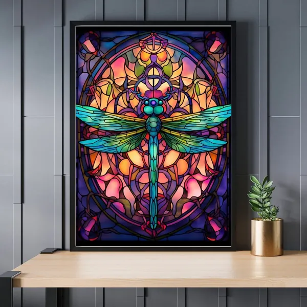 Stained Glass Dragonfly Jigsaw Puzzle 300/500/1000 Piece