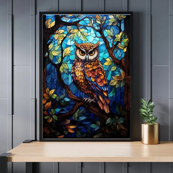 Stained Glass Owl Jigsaw Puzzle 300/500/1000 Piece