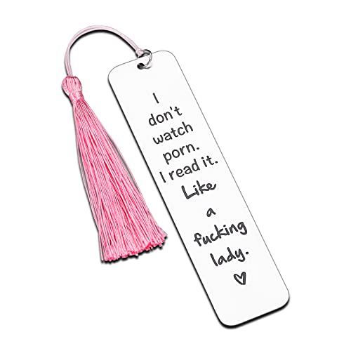 Bookmarks for Women Book Lover Bookish Book Marker with Tassels for Birthday Christmas Gifts Female BFF Her Friends Spicy Reader Bookworms Reading Present Book Club Gifts - Pink