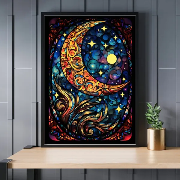 Stained Glass Moon Jigsaw Puzzle 300/500/1000 Piece