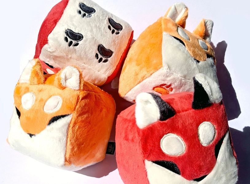 BOXFOX Designer Plush Toy. Cute Cube Fox Soft Toy. Medium Size available in orange and red.