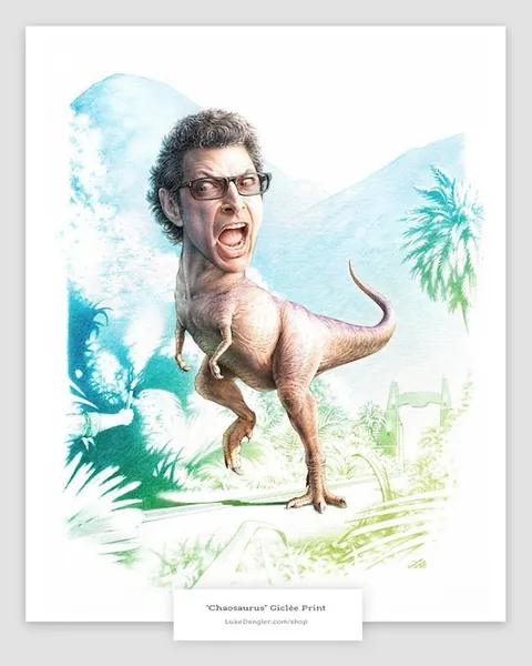 Jeff Goldblum Dino Watercolor Print  Jurassic Park Parody | Etsy