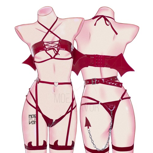 Hell Rider Succubus Lingerie - Red / S/M