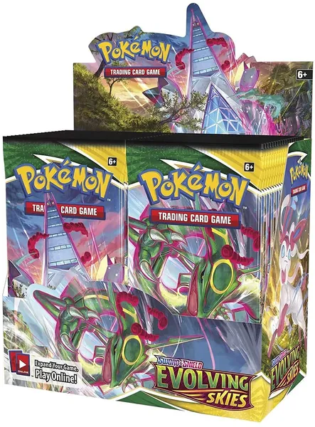 Pokemon Sword and Shield Evolving Skies Booster Display Box - 36 Packs of 10 Cards