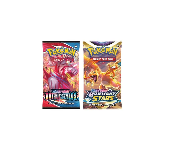 2 x Pokemon Card Bundle Booster Packs - Sword & Shield - Battle Styles & Brilliant Stars