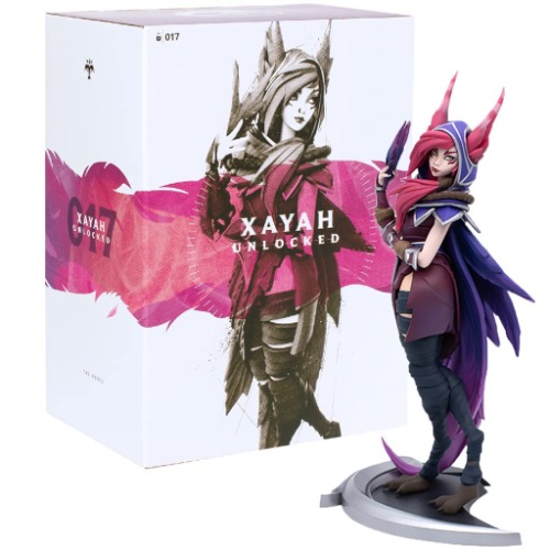 JXFY League Of Legends figur Xayah, cool fantastisk fascinerande officiella varor för League Of Legends Xayah-staty, levereras med originallåda och verifieringskort