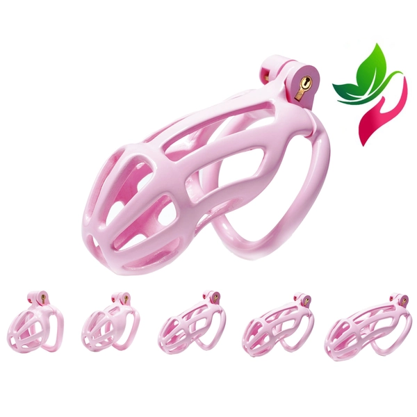 Nylon Resin Pink Chastity Cage, Comfortable Chastity Cage, Plastic Sissy Chastity, Male Chastity Device, Penis Chastity, Bondage, Plastic, 2