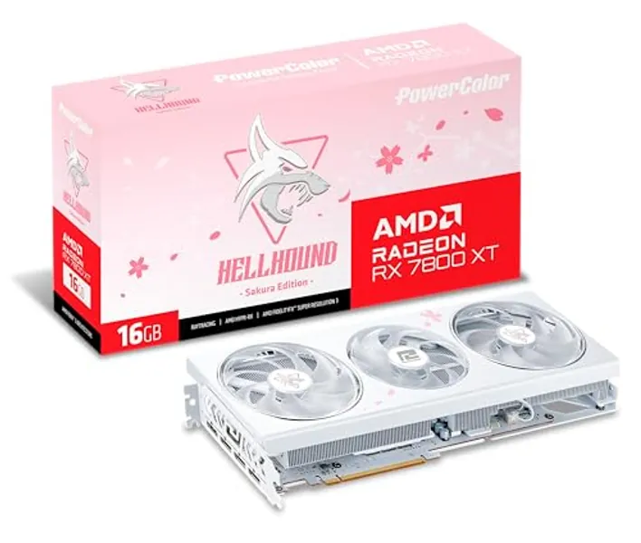 PowerColor Hellhound Sakura AMD Radeon 7800 XT 16GB GDDR6 Grafikkarte