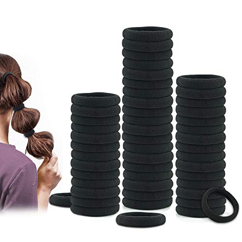 Dreamlover Hair Ties, 50 Pieces Black Hair Ties for Women and Men, Hair Elastics for Women, Hair Bands - Black