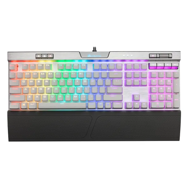 Corsair K70 RGB MK.2 SE Mechanical RAPIDFIRE Gaming Keyboard - USB Passthrough & Media Controls - PBT Double-Shot Keycaps - Cherry MX Speed - RGB LED Backlit - White - 