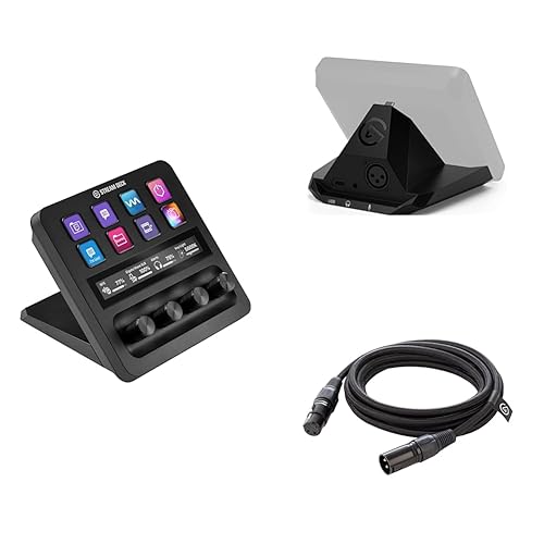 Elgato Stream Deck +, XLR Dock and XLR Microphone Cable Bundle – Audio Mixer, Production Console and Studio Controller, XLR-to-USB Mic Interface, Shielded Microphone Cable, Mac/PC
