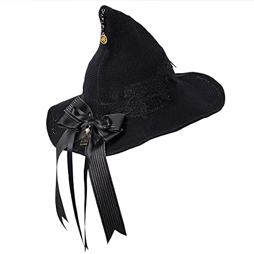COSDREAMER Women Witch Hat Wool Knit Cap for Halloween Christmas Costume Party