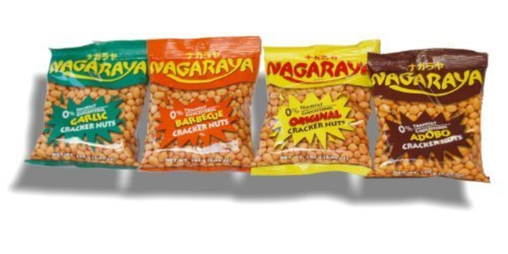 Nagaraya Cracker Nuts Assorted Bundle 4-Pack: Original, Barbecue, Garlic, Adobo by Nagaraya