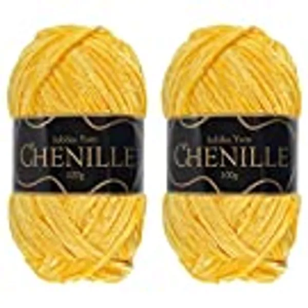 JubileeYarn Chenille Yarn - Worsted Weight - 100g/Skein - Topaz - 2 Skeins