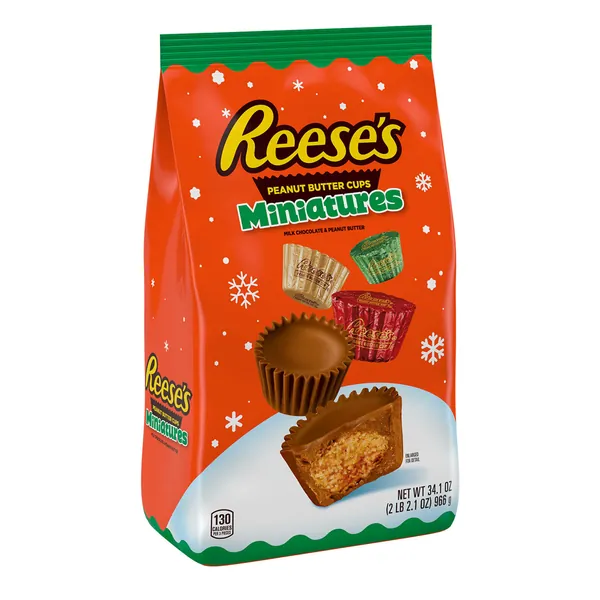 REESE'S Miniatures Milk Chocolate Peanut Butter Cups Candy 34.1 oz Bulk Bag