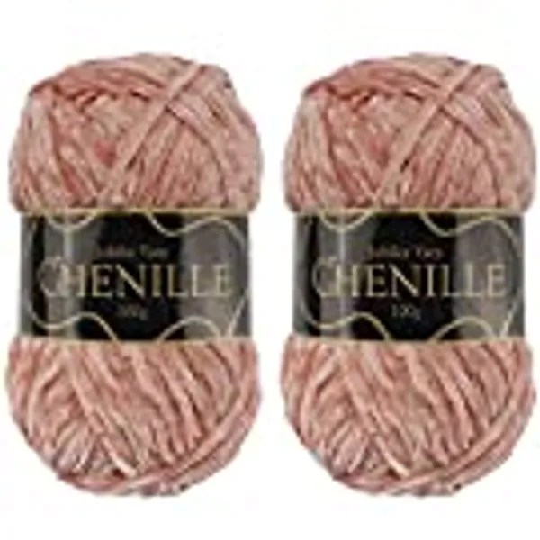 JubileeYarn Chenille Yarn - Worsted Weight - 100g/skein - Roseate - 2 Skeins