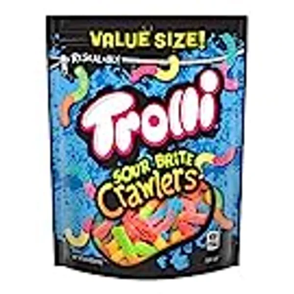 Trolli Sour Brite Crawlers, Sour Gummy Worms, 28.8 Ounce Resealable Bag