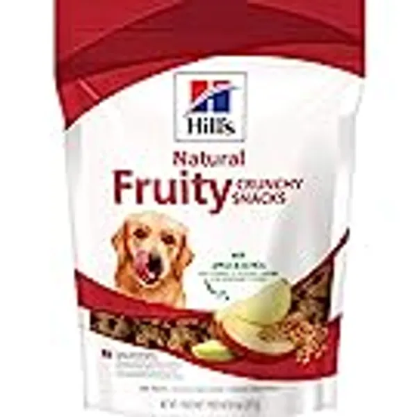 Hill's Natural Dog Treats Crunchy Fruity Snacks with Apples & Oatmeal, Healthy Dog Snacks, 8 oz. Bag
