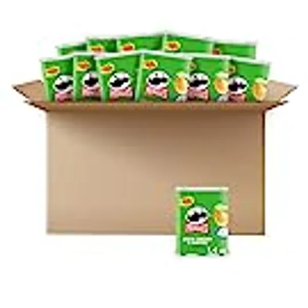 Pringles Potato Crisps Chips, Lunch Snacks, Office and Kids Snacks, Grab N' Go, Sour Cream and Onion (12 Cans)