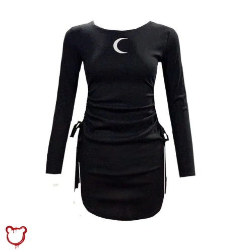 "Fantasia's Gothic Slim Dress" - Black / S