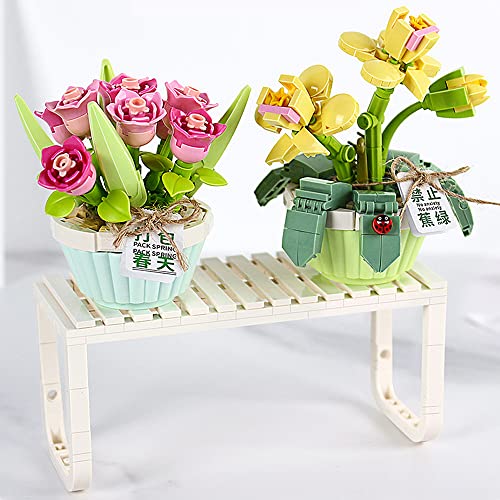 leyun Ramo de Flores Artificales Realistas, Duradero y Creativo para Decorar tu Hogar, No Compatible con Lego, Regalo para Mujeres y Hombres para Cumpleaños, Navidad, San Valentín o Día de la Madre