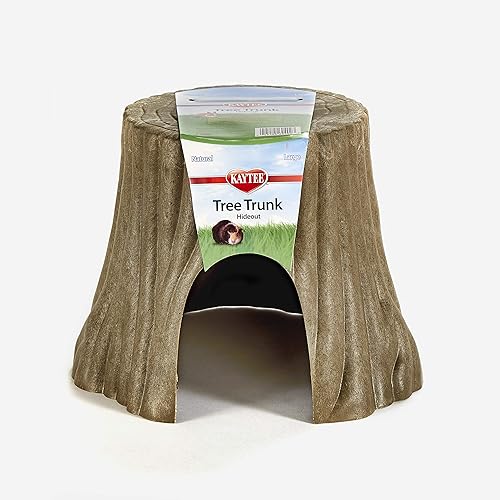 Kaytee Natural Tree Trunk Habitat Hideout for Pet Dwarf Rabbits, Guinea Pigs, Hamsters, and Chinchillas, Large - 10.8"L x 10.0"W x 8.0"H