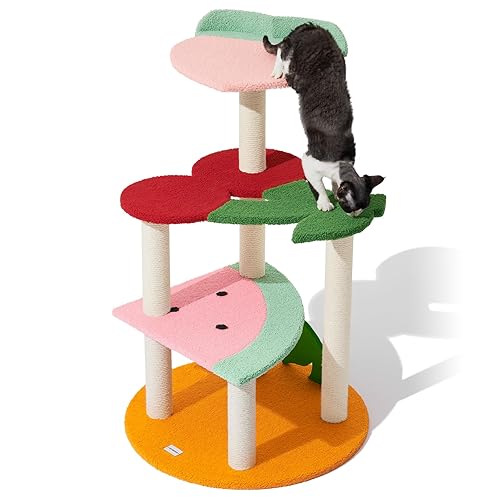  Multi-Level Cat Tree Cat Tower with Fruit-Shaped Platform
