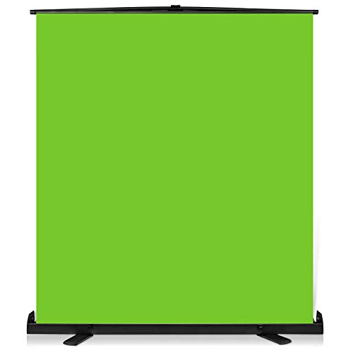 Yesker Upgrade Green Screen 73.2x77.5 inch Wider 180cmx 196cm Background Collapsible Chromakey Photo Backdrop Portable Pull Up with Aluminium Base Wrinkle-Resistant Fabric for Video Studio Live Game - 73.2x77.5"