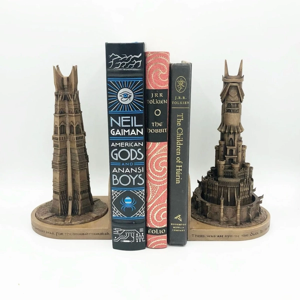 Two Towers Orthanc and Barad-dur Bookends -  3D Printed Hand-Painted Bookshelf Bookends