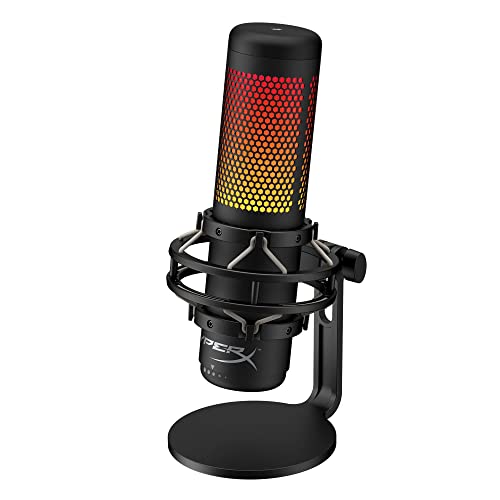 HyperX QuadCast S RGB USB Condenser Microphone with Shock Mount for Gaming, Streaming, Podcasts - Microphone - Black
