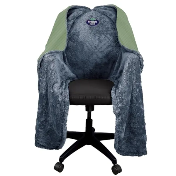 The Original Office Chair Blanket by SnuggleBack; Cozy Comfy Office Desk Chair Wrap Attaches for Convenient Heat and Hands-Free. Stay Warm In The Winter or Summer. Sherpa Fur Lining