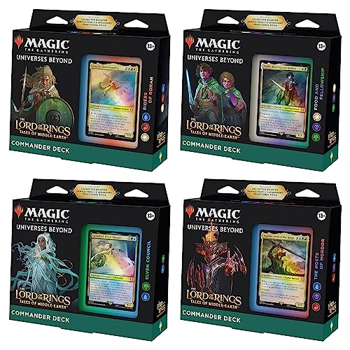 Magic The Gathering The Lord of The Rings: Tales of Middle-Earth Commander Deck Bundle – Includes Pack of 4 Decks