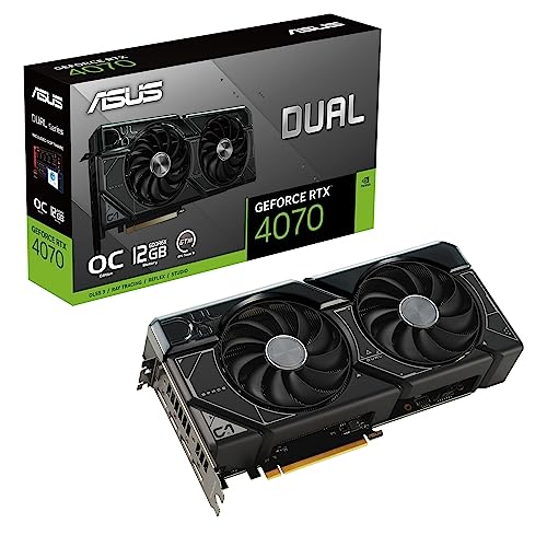 ASUS Dual GeForce RTX 4070 OC Edition 12GB GDDR6X Gaming Grafikkarte (NVIDIA GeForce RTX4070 DLSS3, PCIe 4.0, 1x HMDI 2.1, 3X DisplayPort 1.4a, DUAL-RTX4070-O12G) schwarz - OC Edition - Dual - RTX 4070