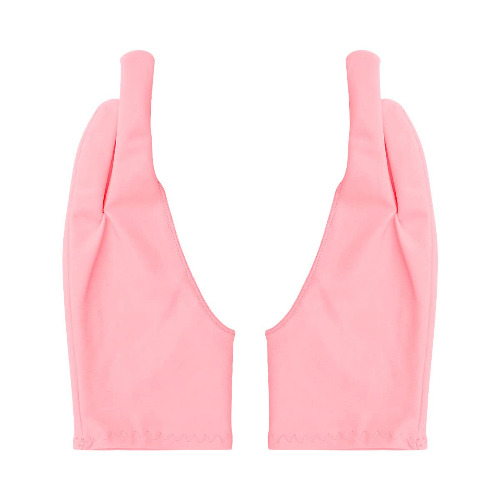 Jagowa 2PCS Artist Glove 2 Finger Drawing Glove for Graphic Tablet iPad Pro Pencil for Right and Left Hand(Black Pink)