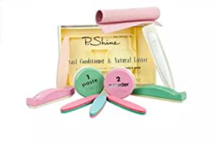 KODI PROF CORPORATION NEONAIL Japanese Manicure '' P.Shine'' SET Nail Conditioner & Natural Luster Nail Buffer Kit Green/Pink 8g Paste 5g Powder