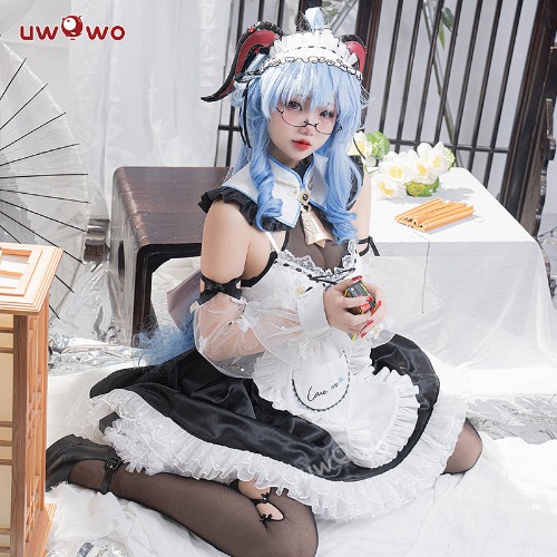 Uwowo Genshin Impact Fanart Ganyu Cocogoat Milk Maid Cosplay Costume - XL